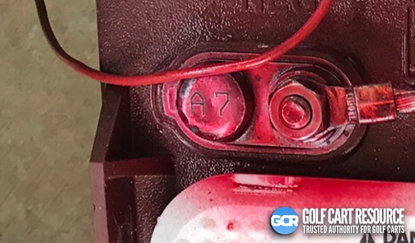age battery stamp on golf cart
